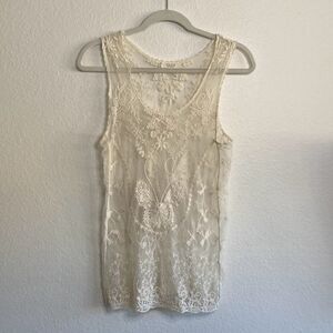 Lace Sheet Tank Top Layering Piece size Small Medium